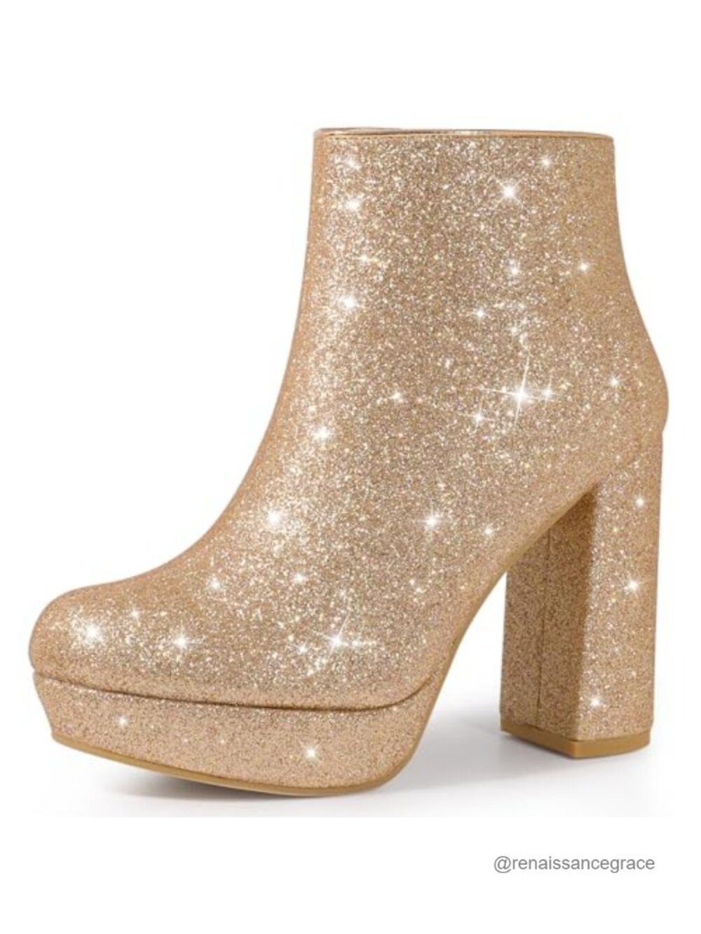 Glitter Platform Ankle Boots